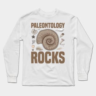 Paleontology Rocks Fathers Day Gift Funny Retro Vintage Long Sleeve T-Shirt